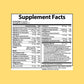 Locked In Limitless supplement facts on gold background