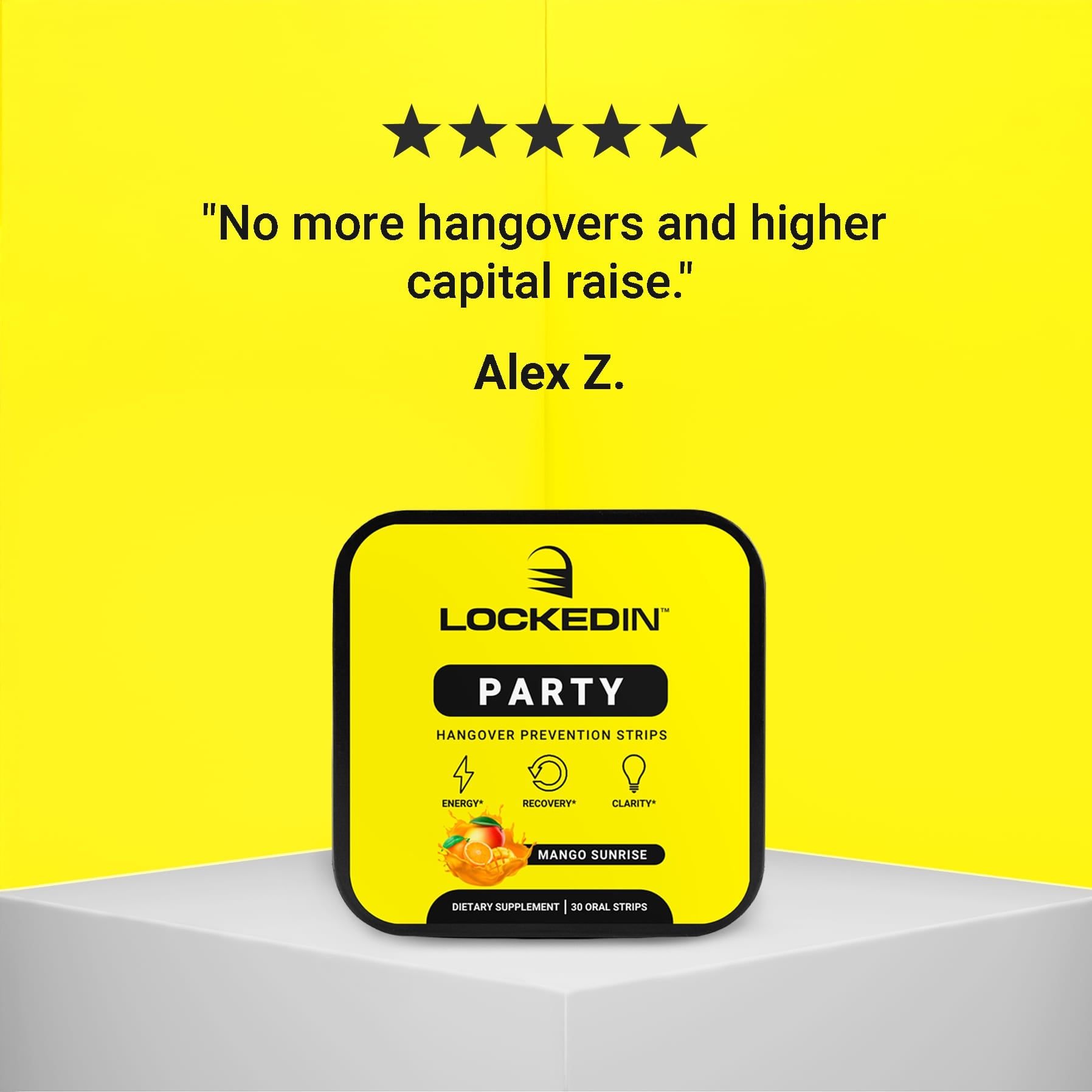 Locked In Party Hangover Prevention Strips, Alex Z. Testimonial.