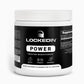 Locked In Power Creatine Monohydrate - 50 Servings for Muscle Growth, Strength & Endurance. White background.