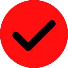 red and black checkmark icon